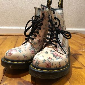 Dr marten pink floral booat size 6